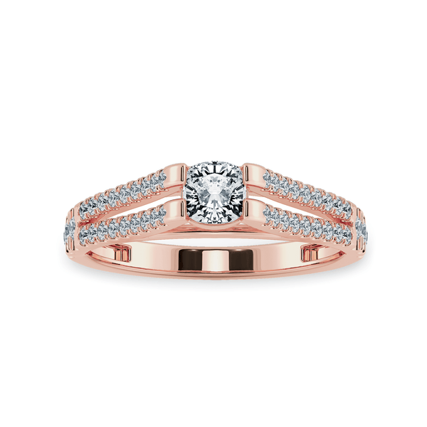 0.50cts. Solitaire Diamond Accents 18K Rose Gold Ring JL AU 1202R-A